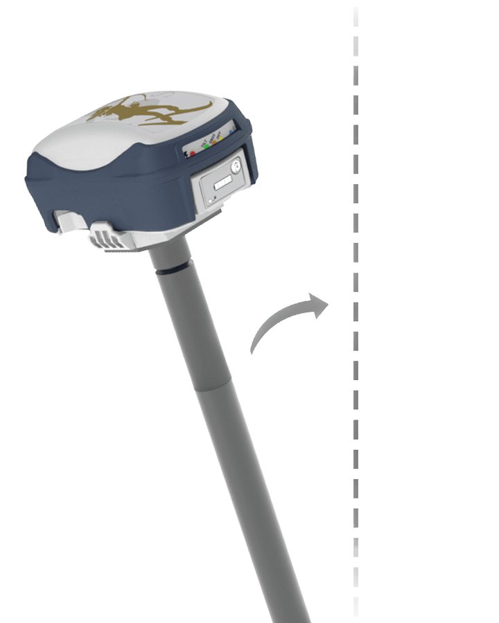 Skadi receiver on a tilted range pole